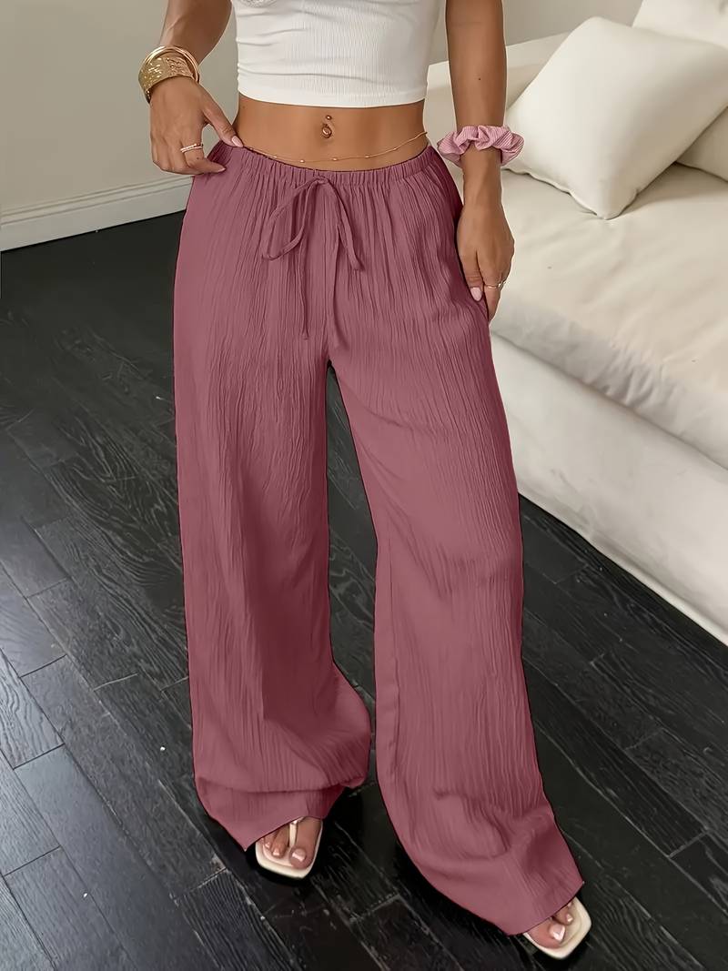 Pantalones anchos de lino