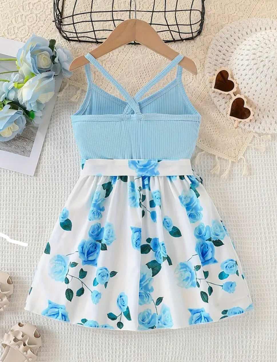 Monito celeste con flores | Talle 2/3
