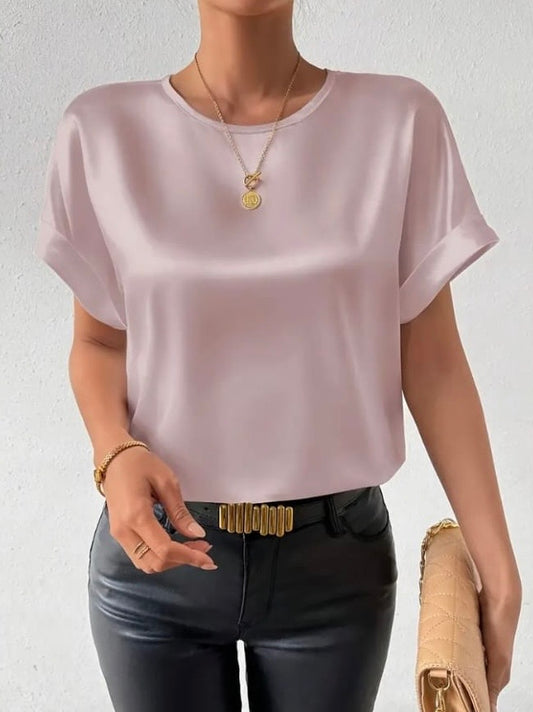 Blusa rosa satén