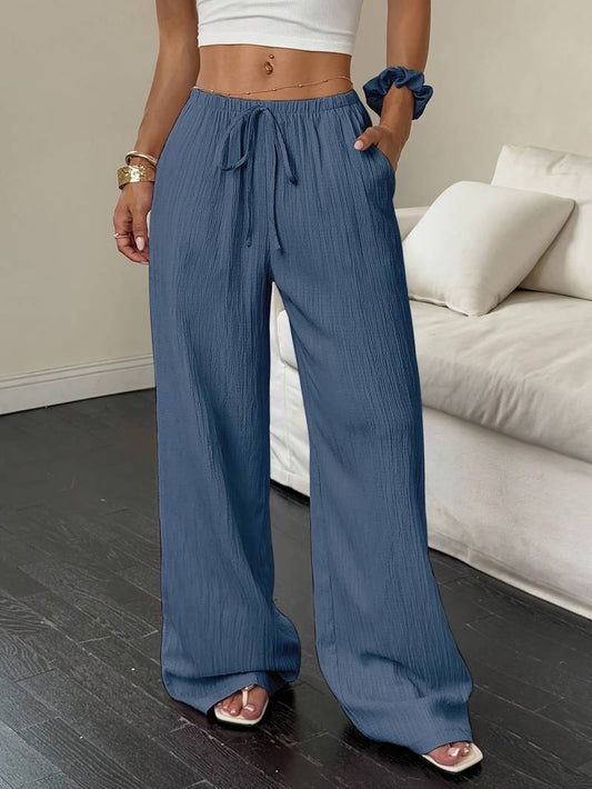 Pantalones anchos de lino