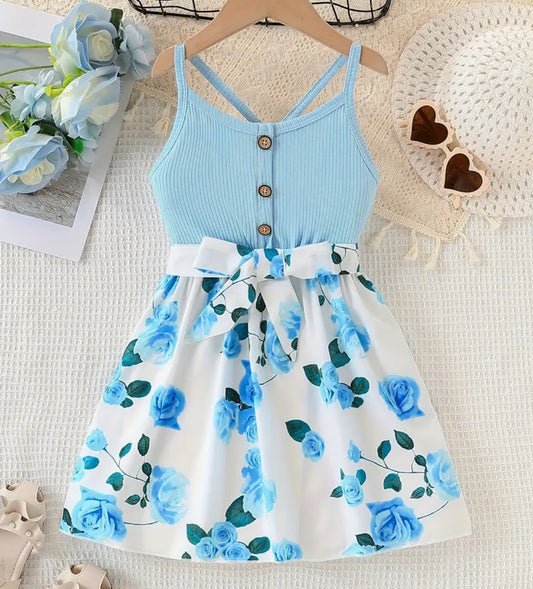 Monito celeste con flores | Talle 2/3