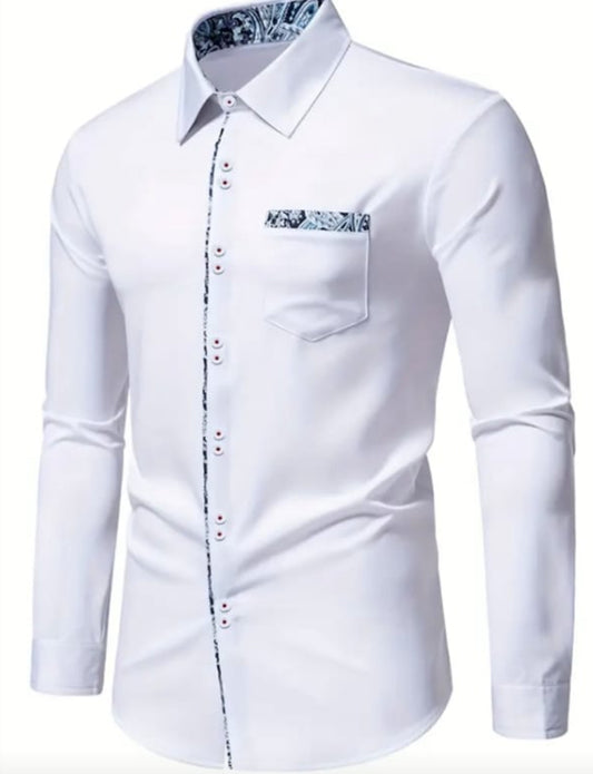 Camisas de hombre color blanco Elegantes