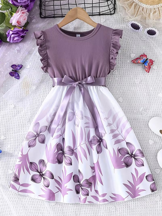 Vestido lila con flores | Talle 12