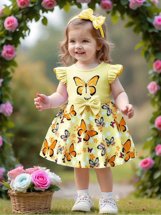 Vestido amarillo de niña  Talle 2 3